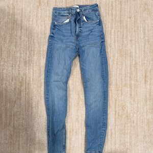 Zara High Rise Denim Jeans - Classic Blue